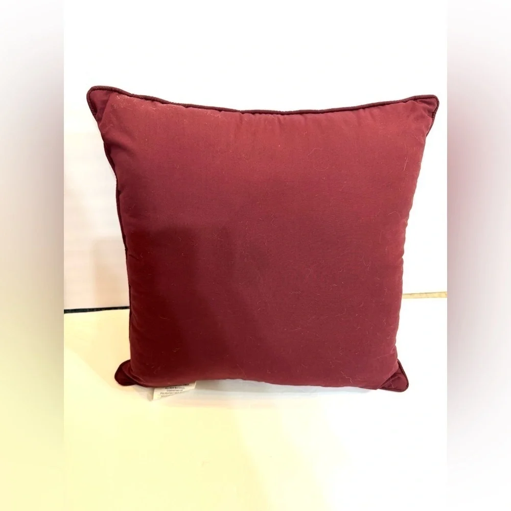 18” x 18” Red Teddy Bear, Kitten Christmas Throw Pillow